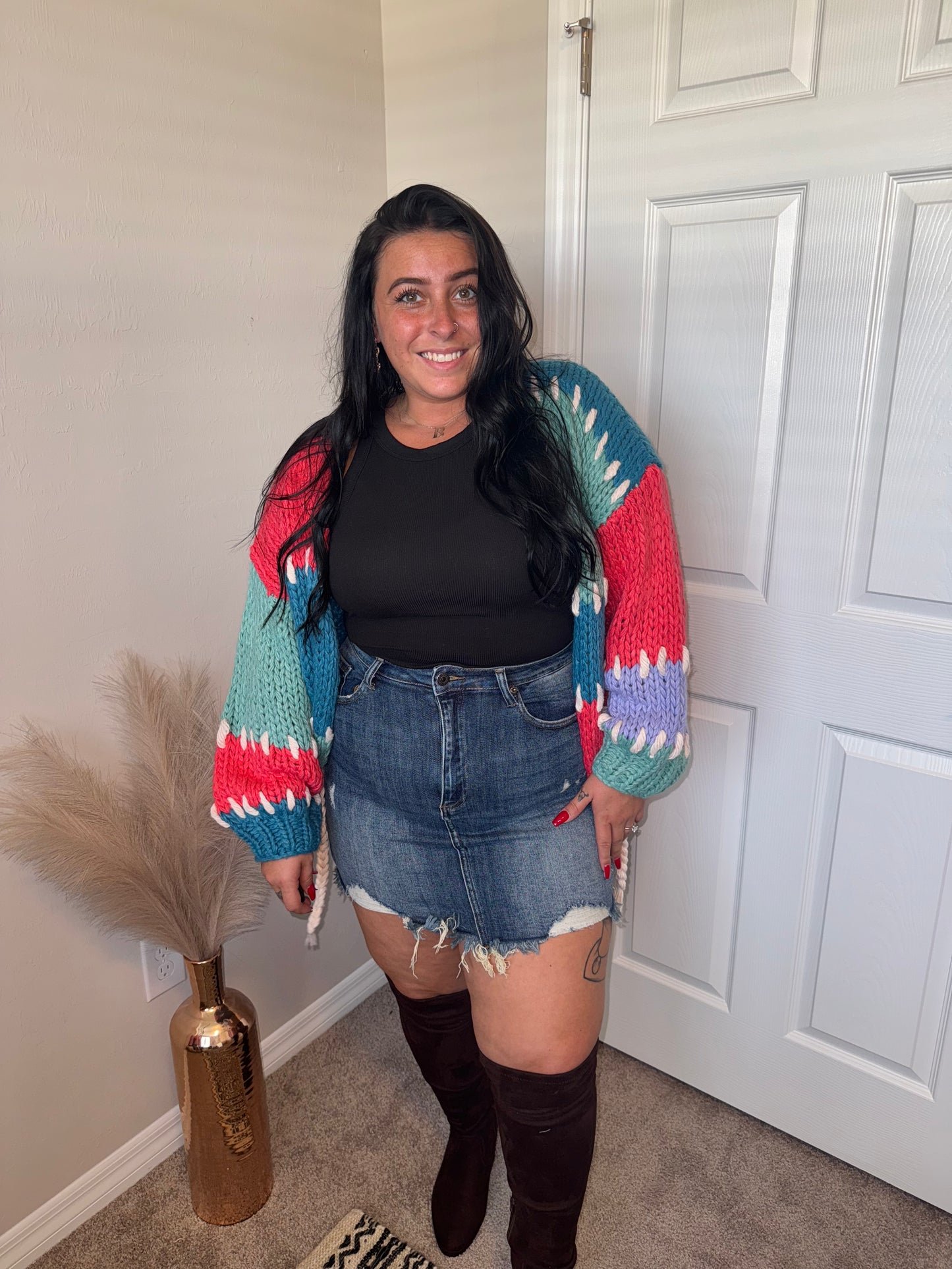 Distressed Out Mini Skirt