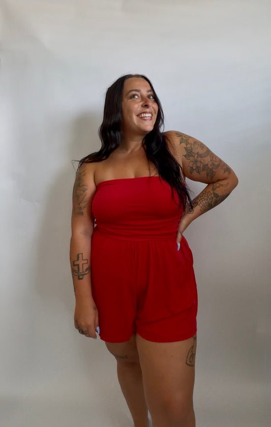 Everyday Romper - Red